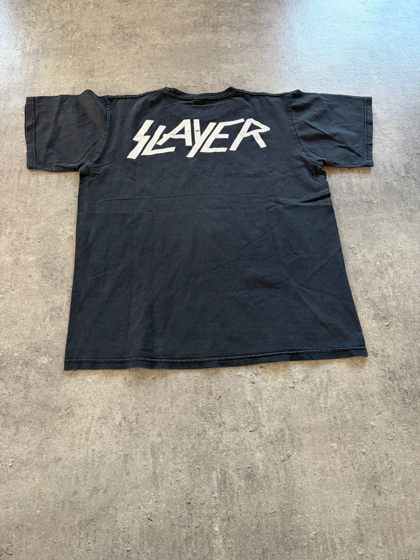 Vintage Black Slayer T-Shirt Band Promo Rare 90s
