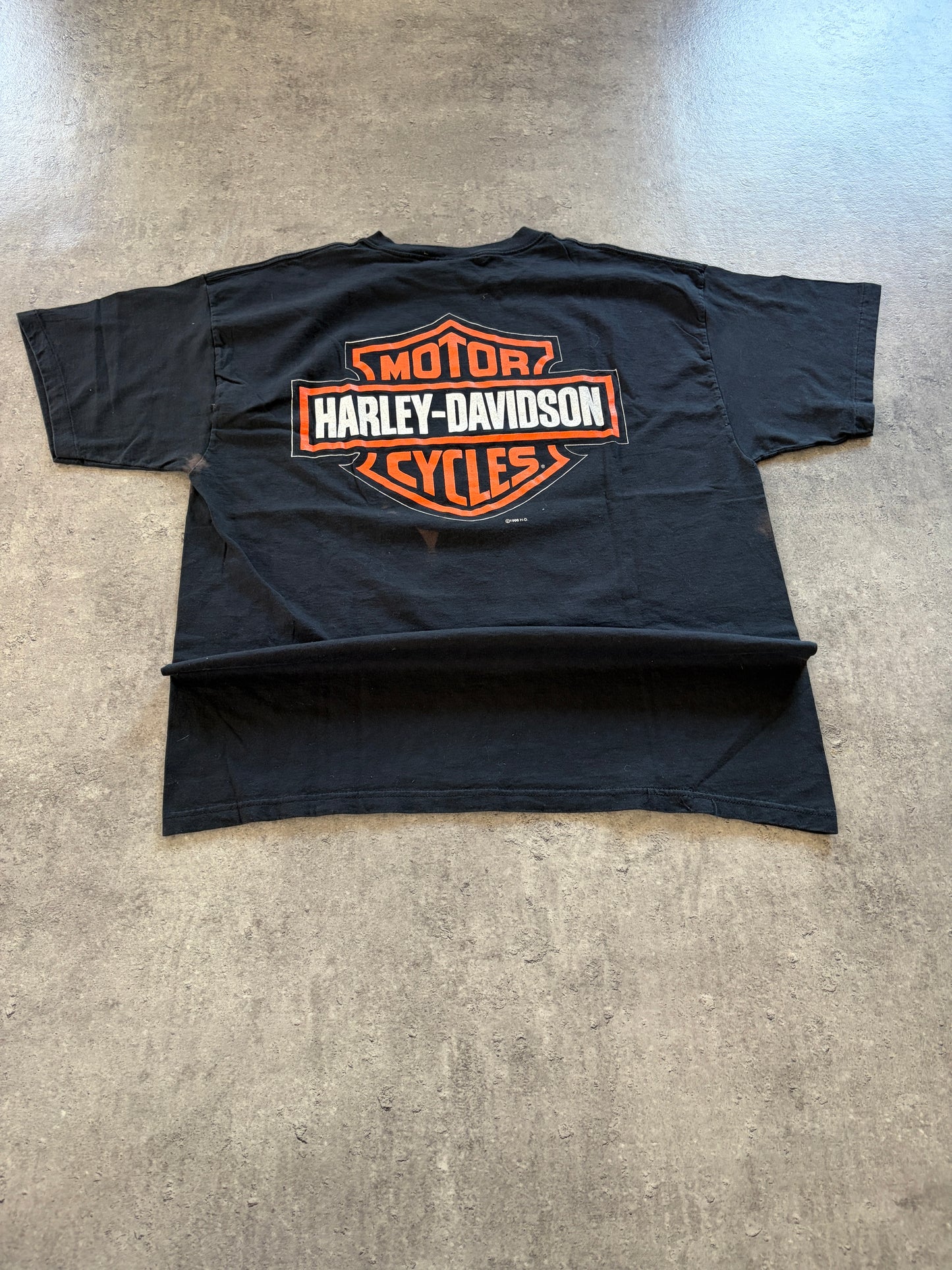 Vintage Black T-Shirt Harley Davidson 1996 Rare Single Stitch