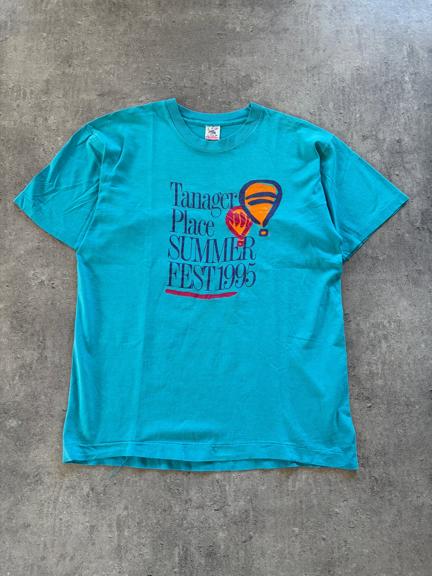 Vintage Blue T-Shirt 1995 Rare Single Stitch USA