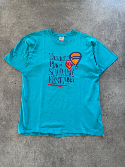Vintage Blue T-Shirt 1995 Rare Single Stitch USA