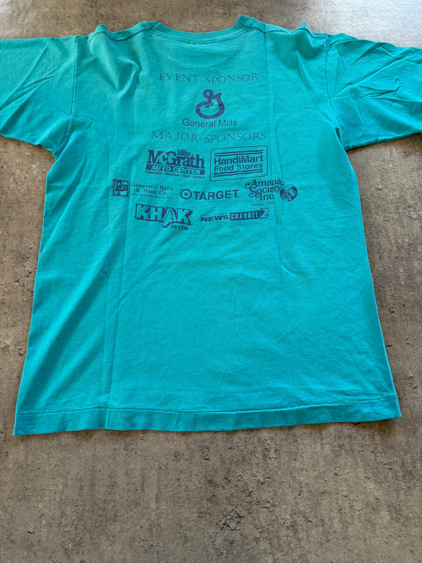 Vintage Blue T-Shirt 1995 Rare Single Stitch USA