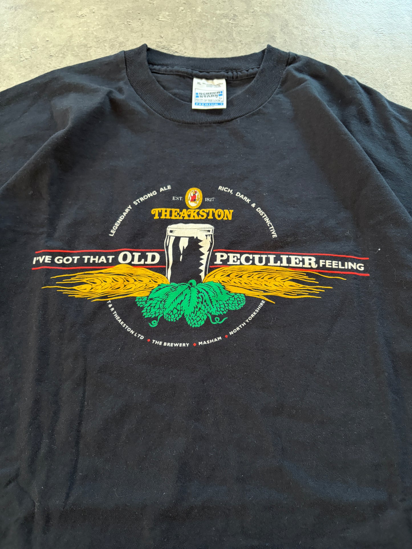 Vintage Black T-Shirt Promo Beer Rare Single Stitch