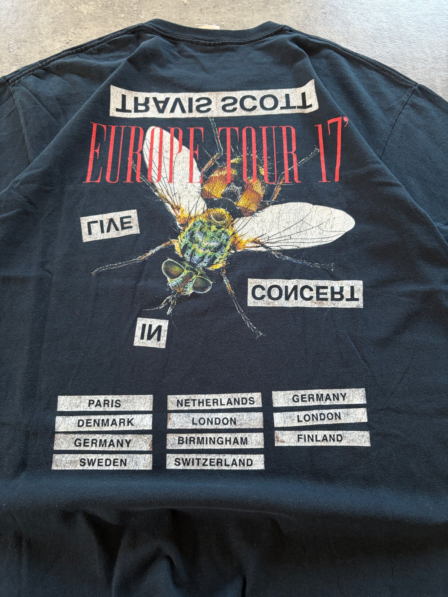 Black T-Shirt Travis Scott 2017 EU Tour Rare Gildian Tag