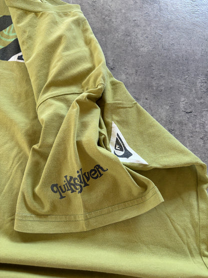 Vintage Khaki Quiksilver T-Shirt Surf 90s