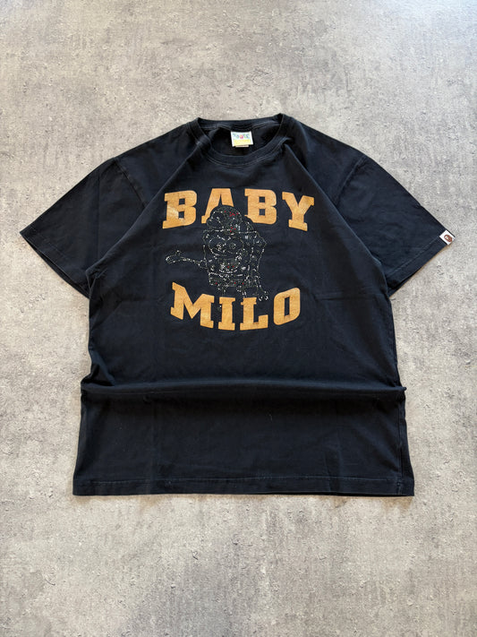 Rare Black T-Shirt Baby Milo &  Spongebob made in japan