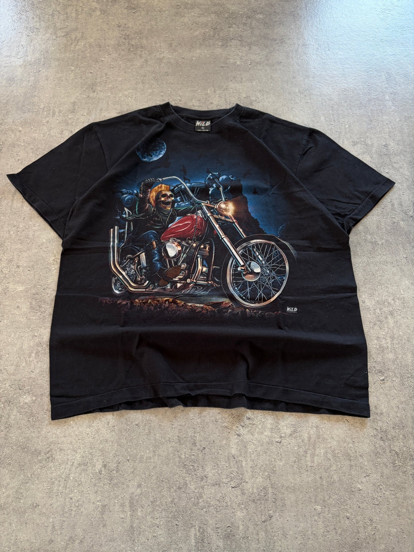 Vintage Black T-Shirt Skull Rare 90s