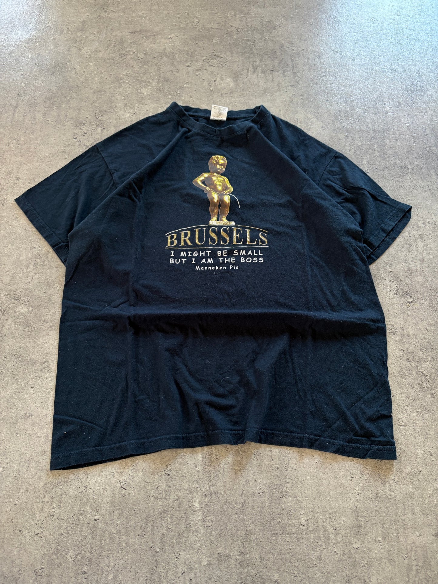 Vintage Navy Blue T-Shirt Brussels 90s
