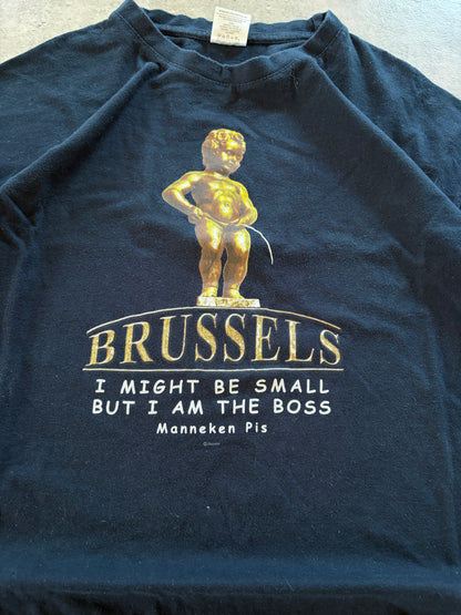 Vintage Navy Blue T-Shirt Brussels 90s