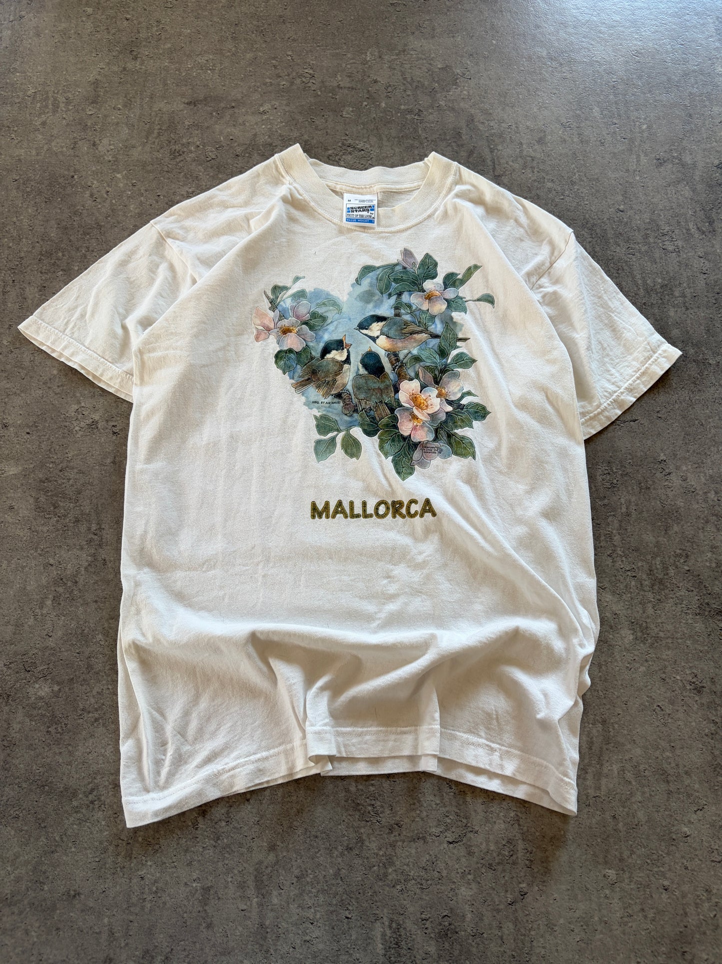 Vintage White T-Shirt Mallorca Single Stitch rare