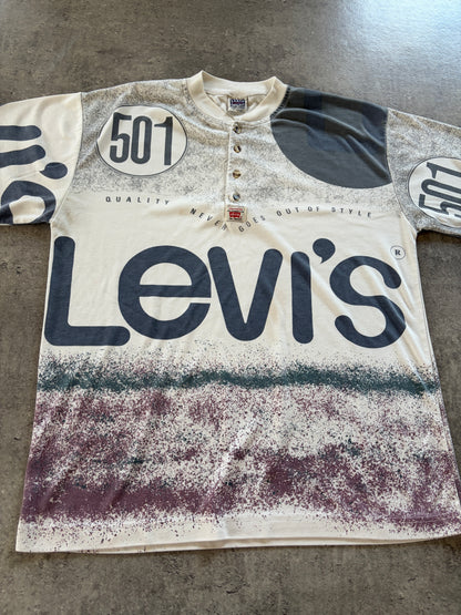 Vintage White T-Shirt Levi’s 1986 Rare True Vintage Aop