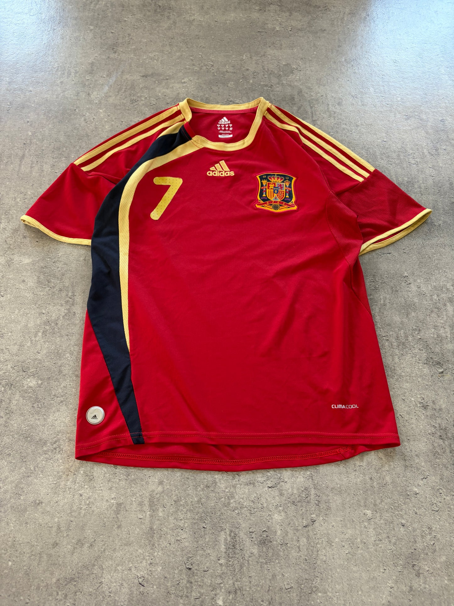 Vintage Adidas Red Spain David Villa Jersey Rare