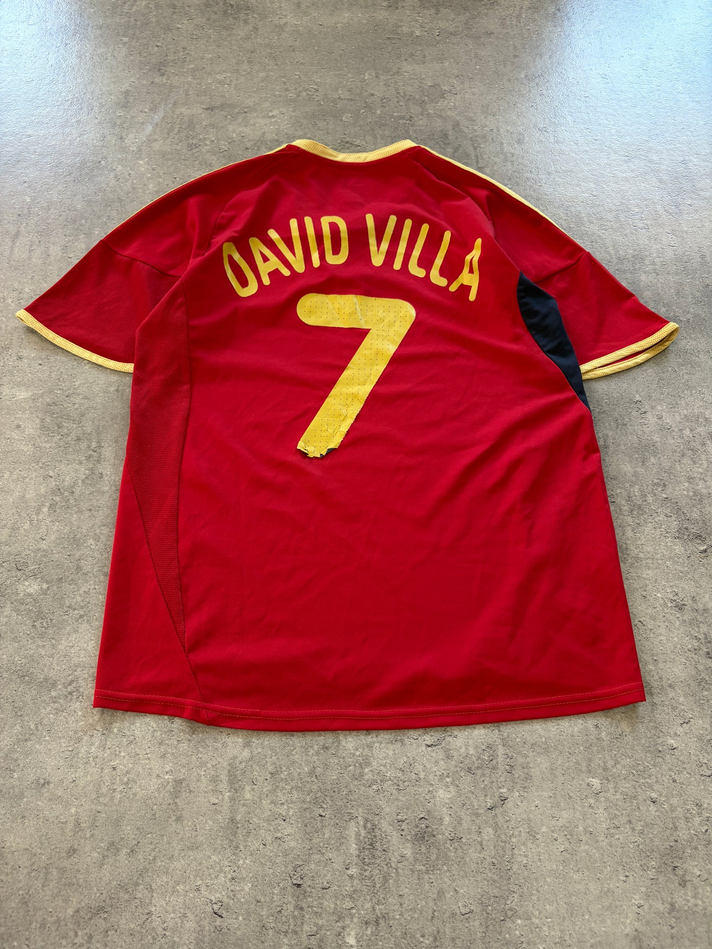Vintage Adidas Red Spain David Villa Jersey Rare