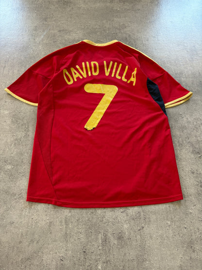 Vintage Adidas Red Spain David Villa Jersey Rare