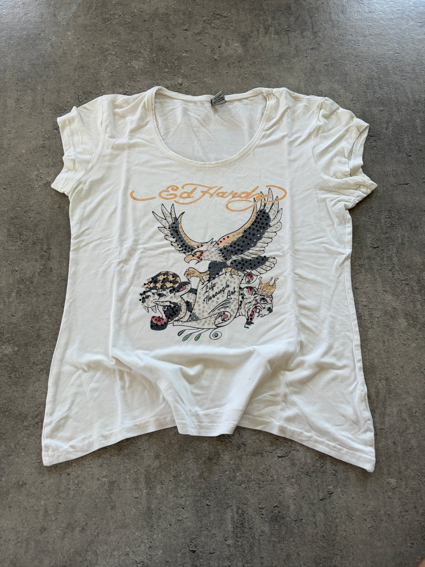 Vintage White Ed Hardy Top Rare