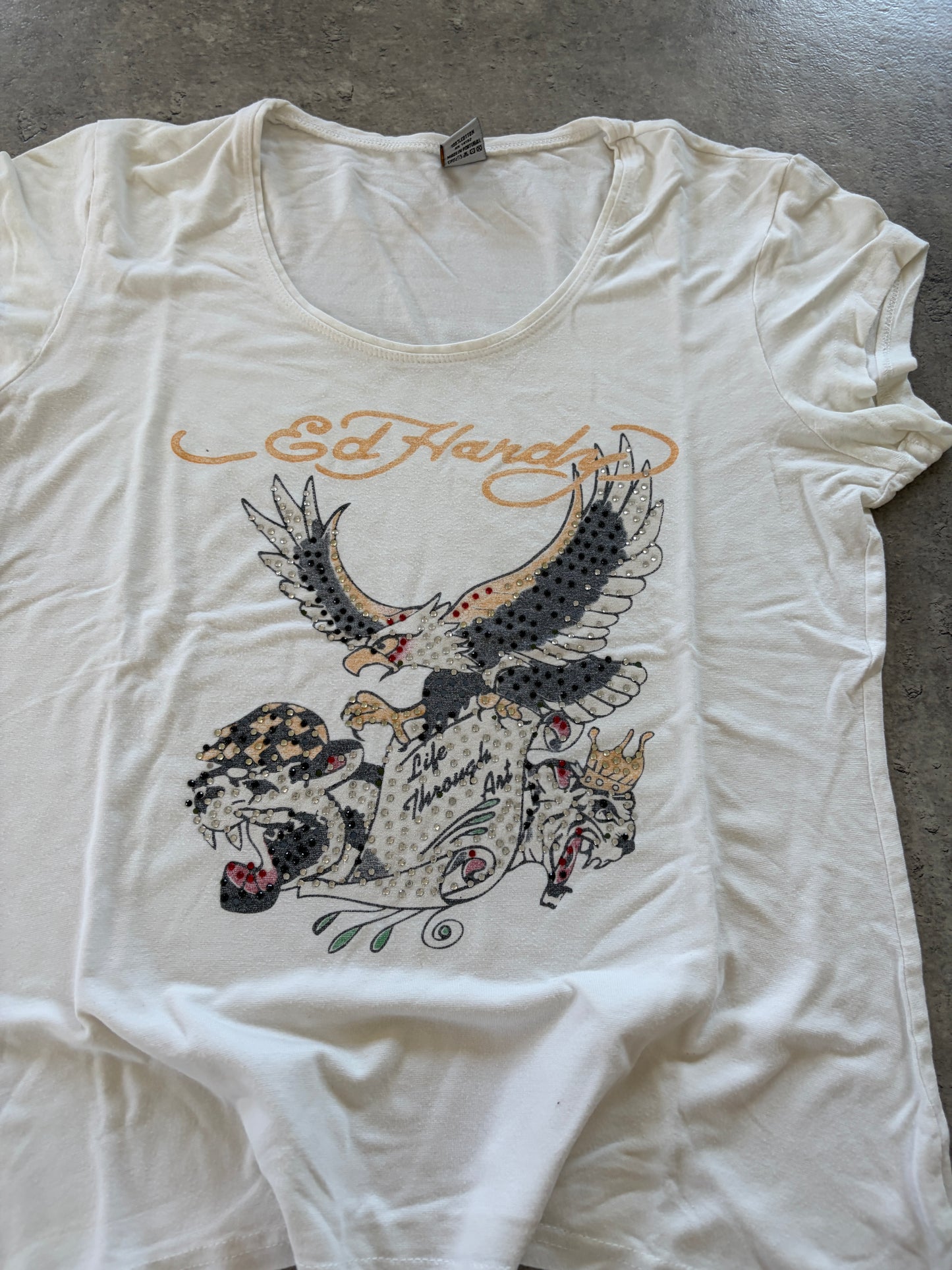 Vintage White Ed Hardy Top Rare